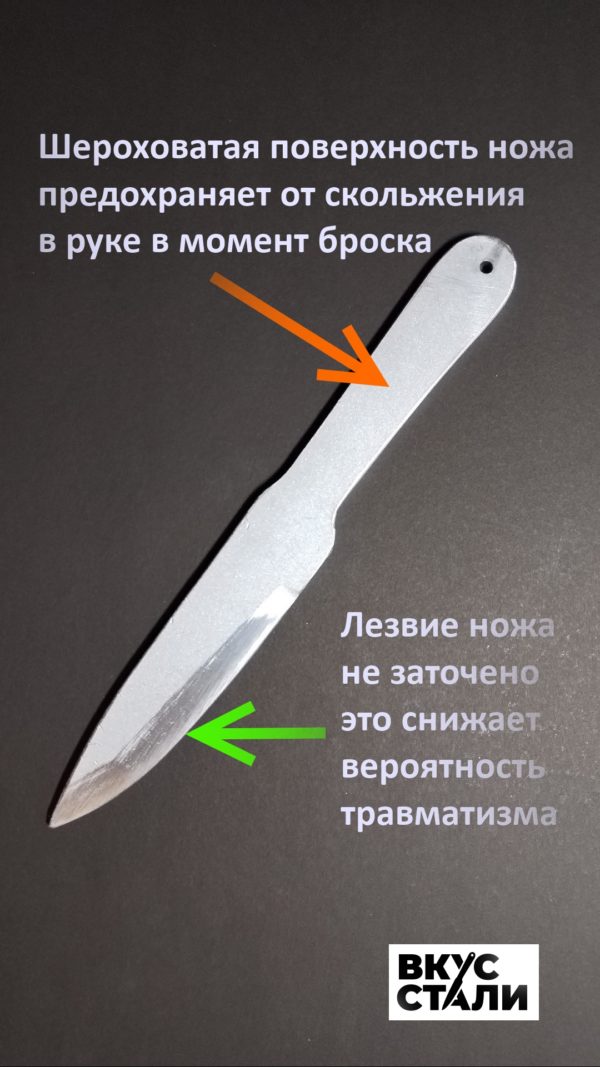Спортивный метательный нож СМН-2 - меньше скользит в руке
